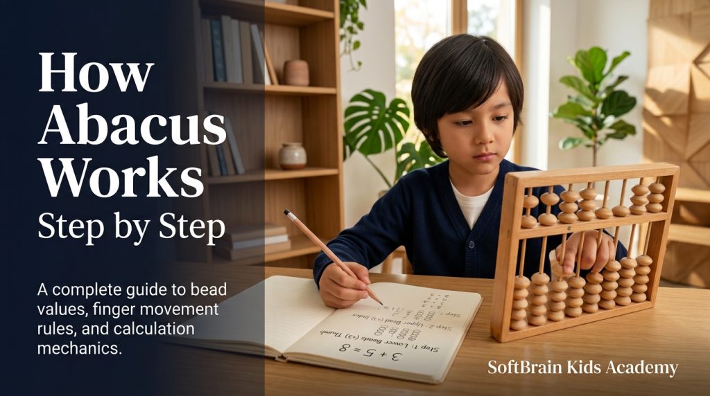 How abacus works step by step labeled soroban abacus diagram showing upper heaven beads and lower earth beads