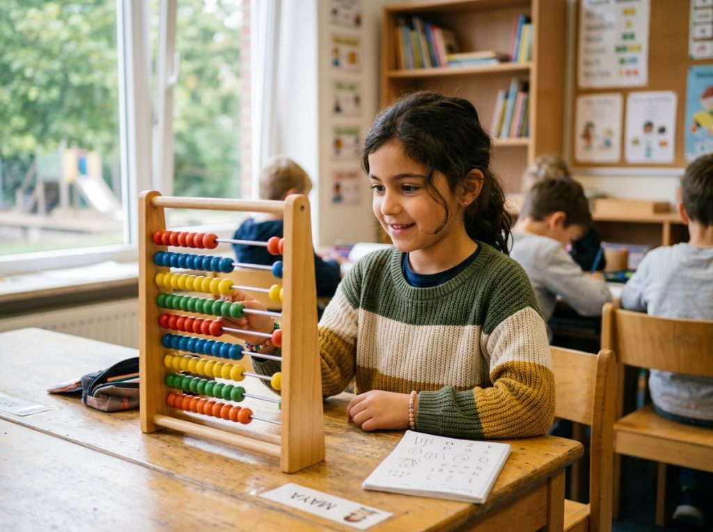 Abacus for kids with ADHD demonstrating tactile bead movement for focus and sensory integration